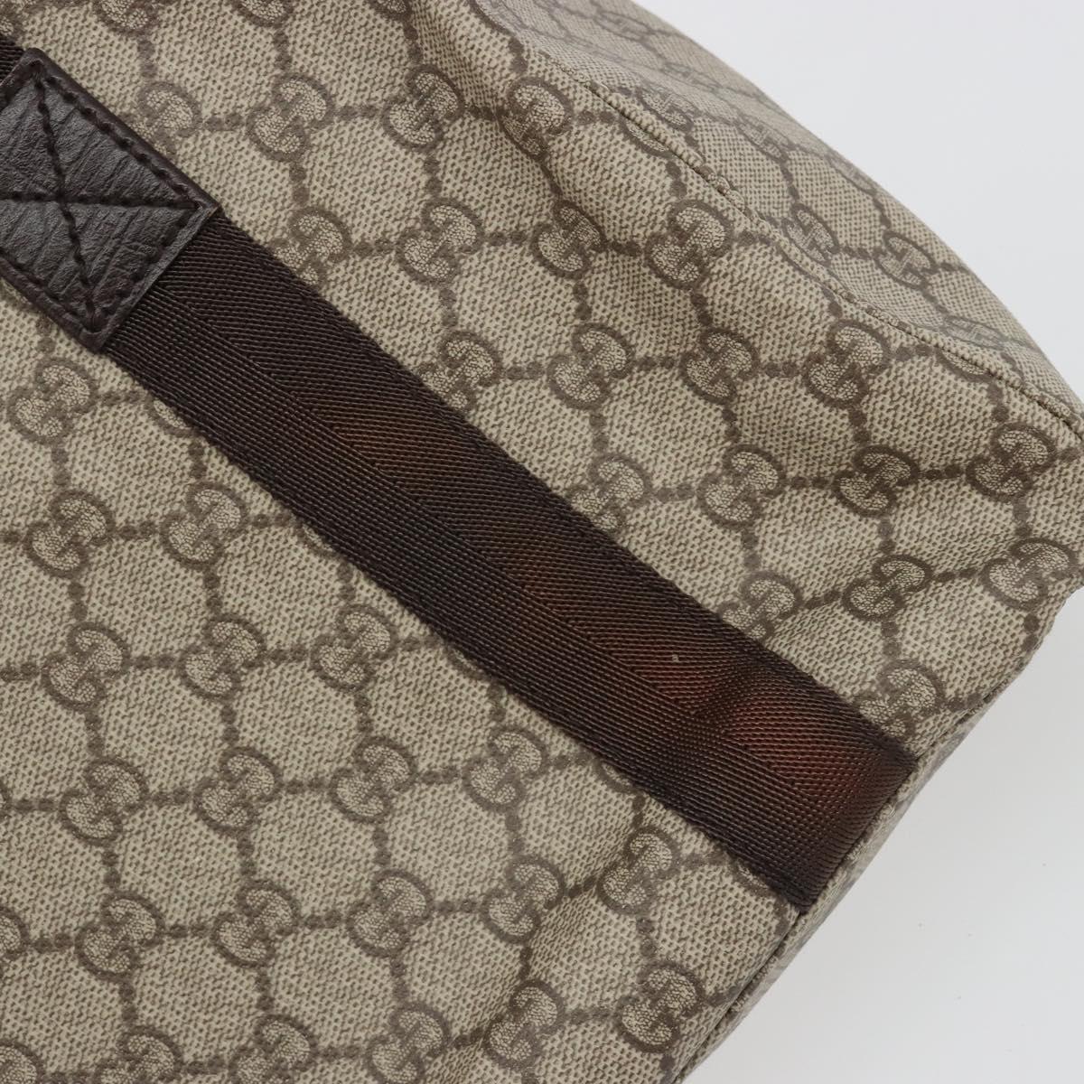GUCCI GG Supreme Tote Bag PVC Beige Silver 141976 Auth bs28870