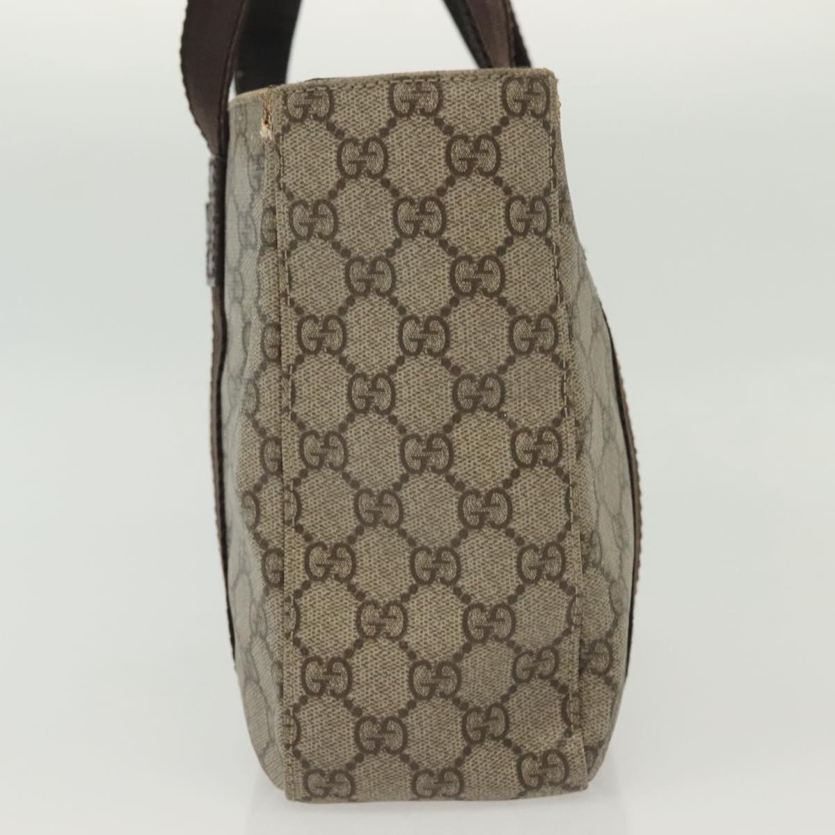GUCCI GG Supreme Tote Bag PVC Beige Silver 141976 Auth bs28870