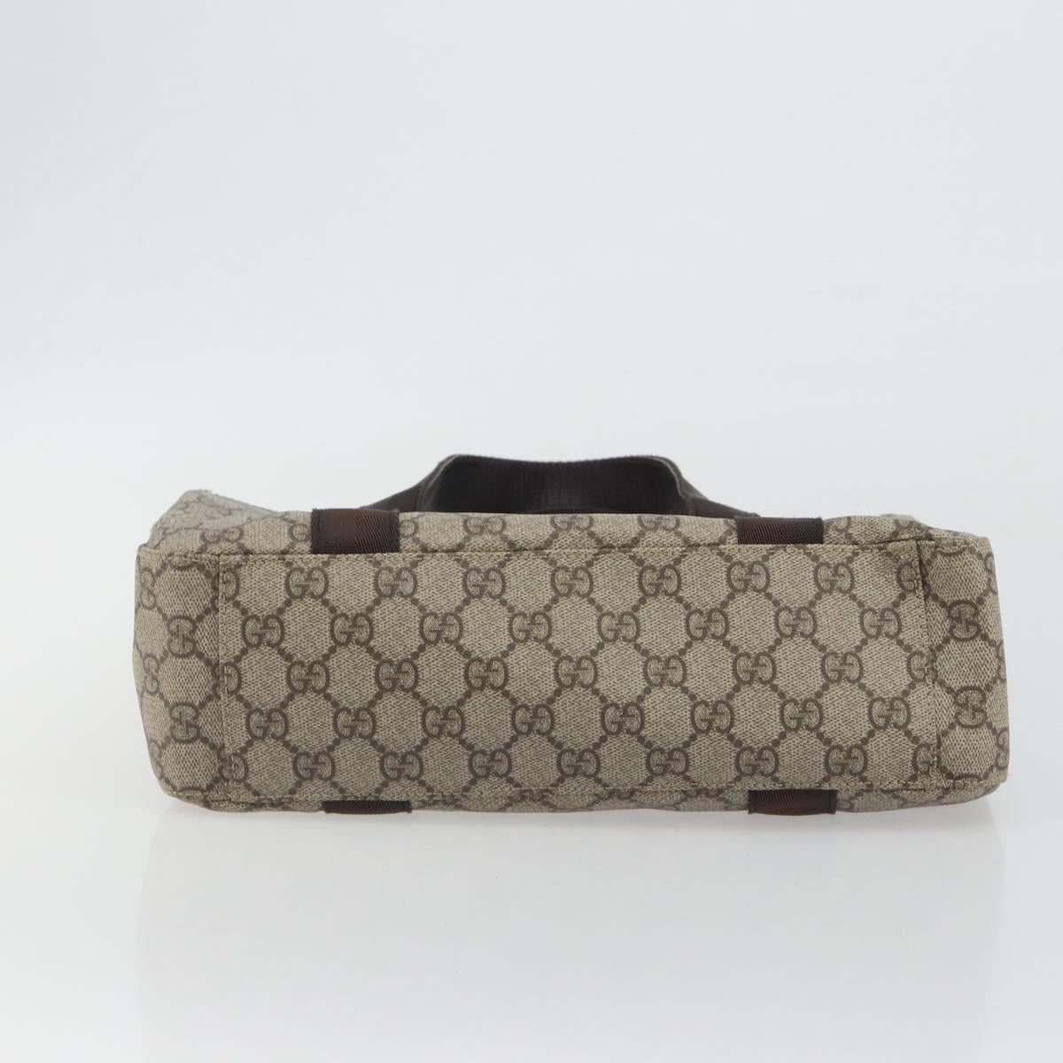 GUCCI GG Supreme Tote Bag PVC Beige Silver 141976 Auth bs28870