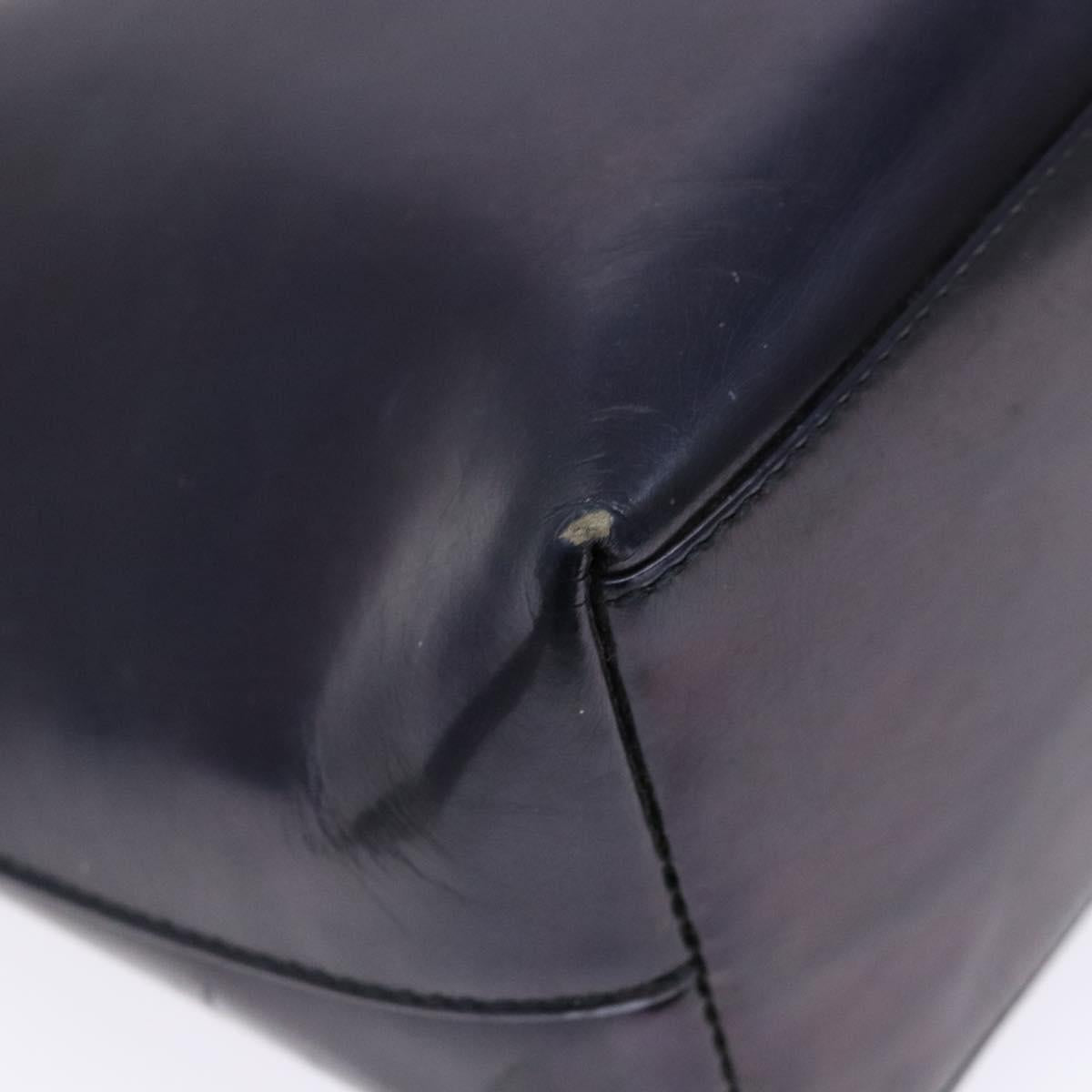 GUCCI Shoulder Bag Enamel Navy Silver Auth bs28873