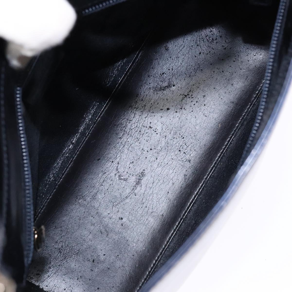 GUCCI Shoulder Bag Enamel Navy Silver Auth bs28873