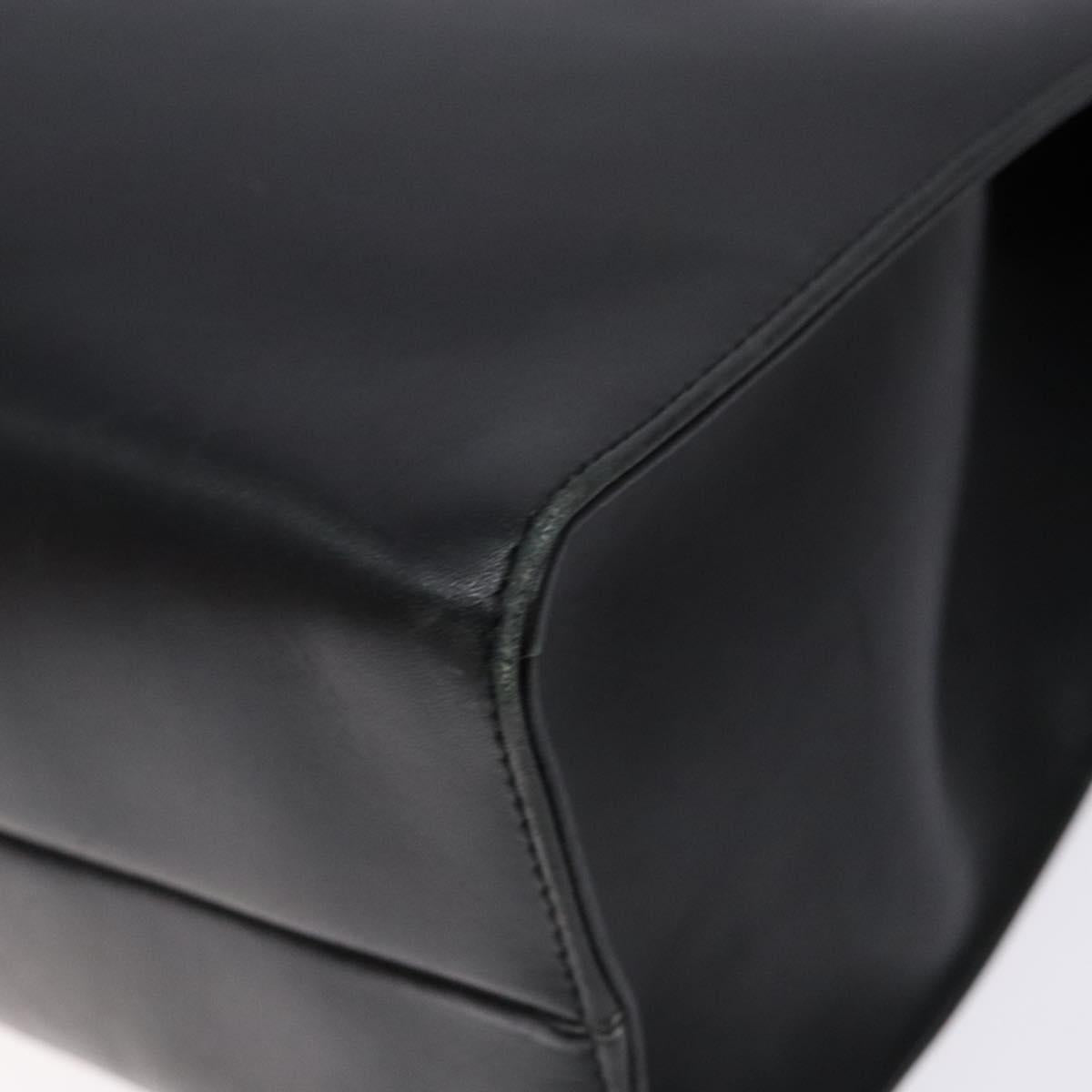 GUCCI Shoulder Bag Leather Black Gold 002 1998 0346 Auth bs28875