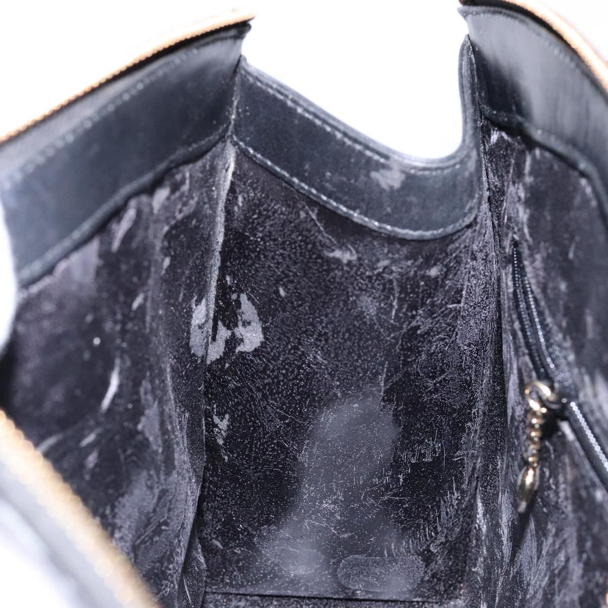 GUCCI Shoulder Bag Leather Black Gold 002 1998 0346 Auth bs28875