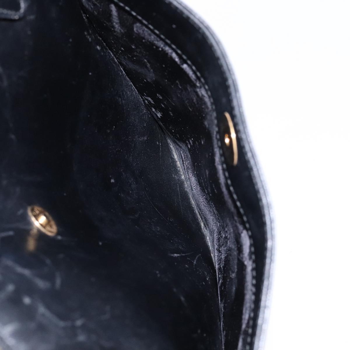 GUCCI Shoulder Bag Leather Black Gold 002 1998 0346 Auth bs28875