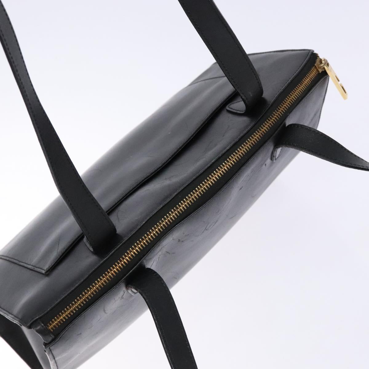 GUCCI Shoulder Bag Leather Black Gold 002 1998 0346 Auth bs28875