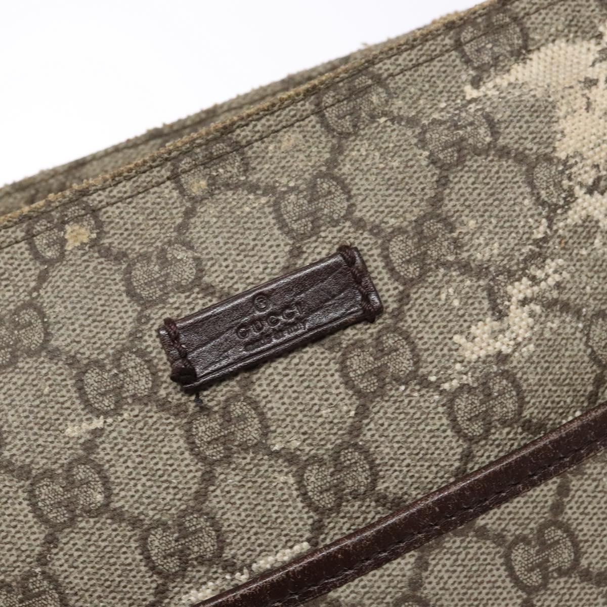 GUCCI GG Supreme Shoulder Bag PVC Beige Gold 141626 Auth bs28880