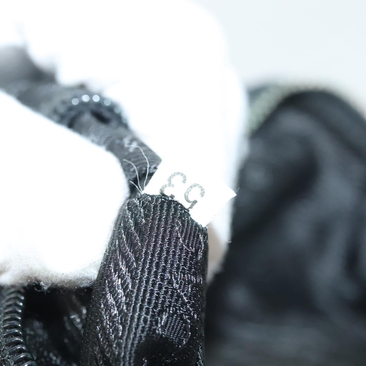 PRADA Hand Bag Nylon Leather Black Silver Auth bs28884