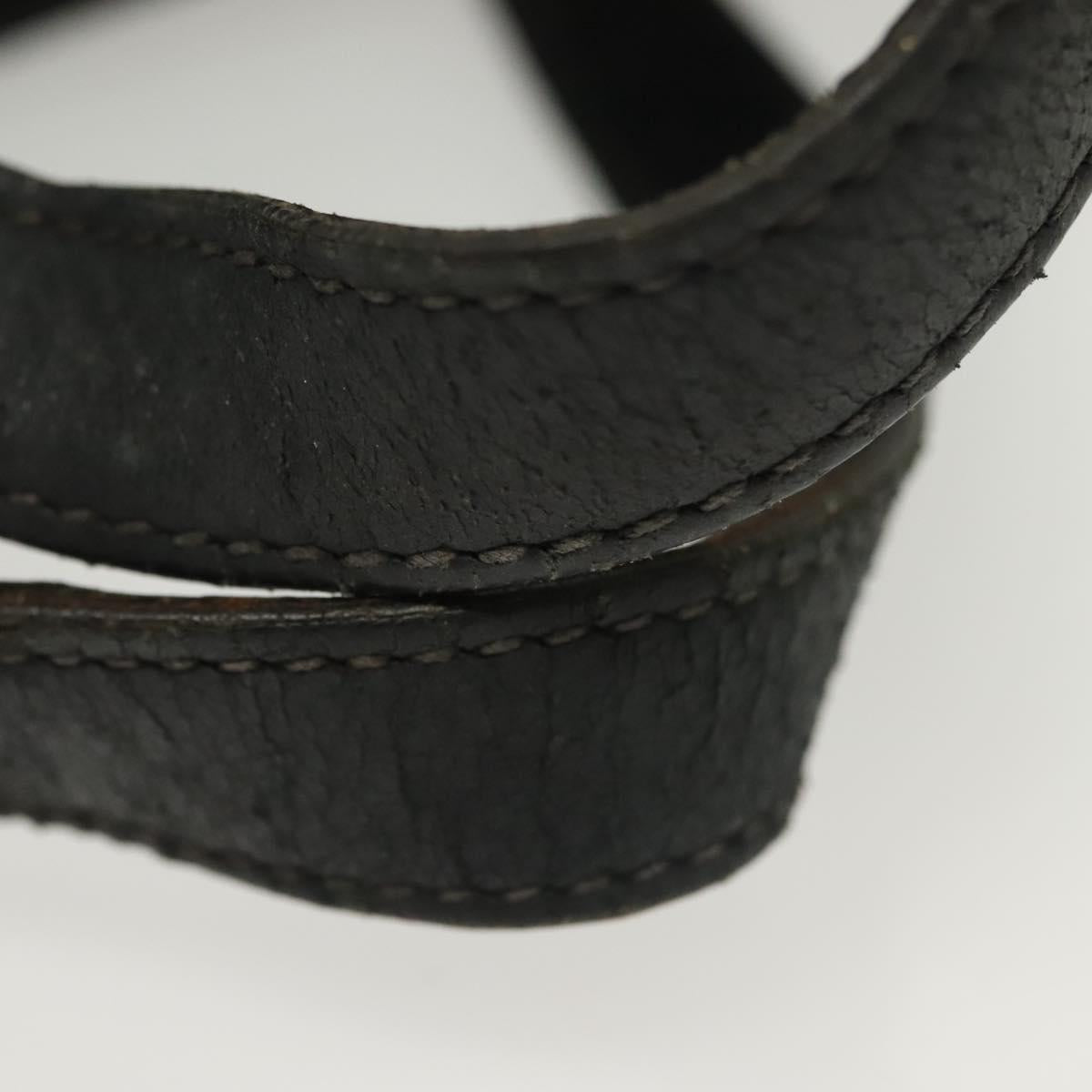 PRADA Hand Bag Nylon Leather Black Silver Auth bs28884