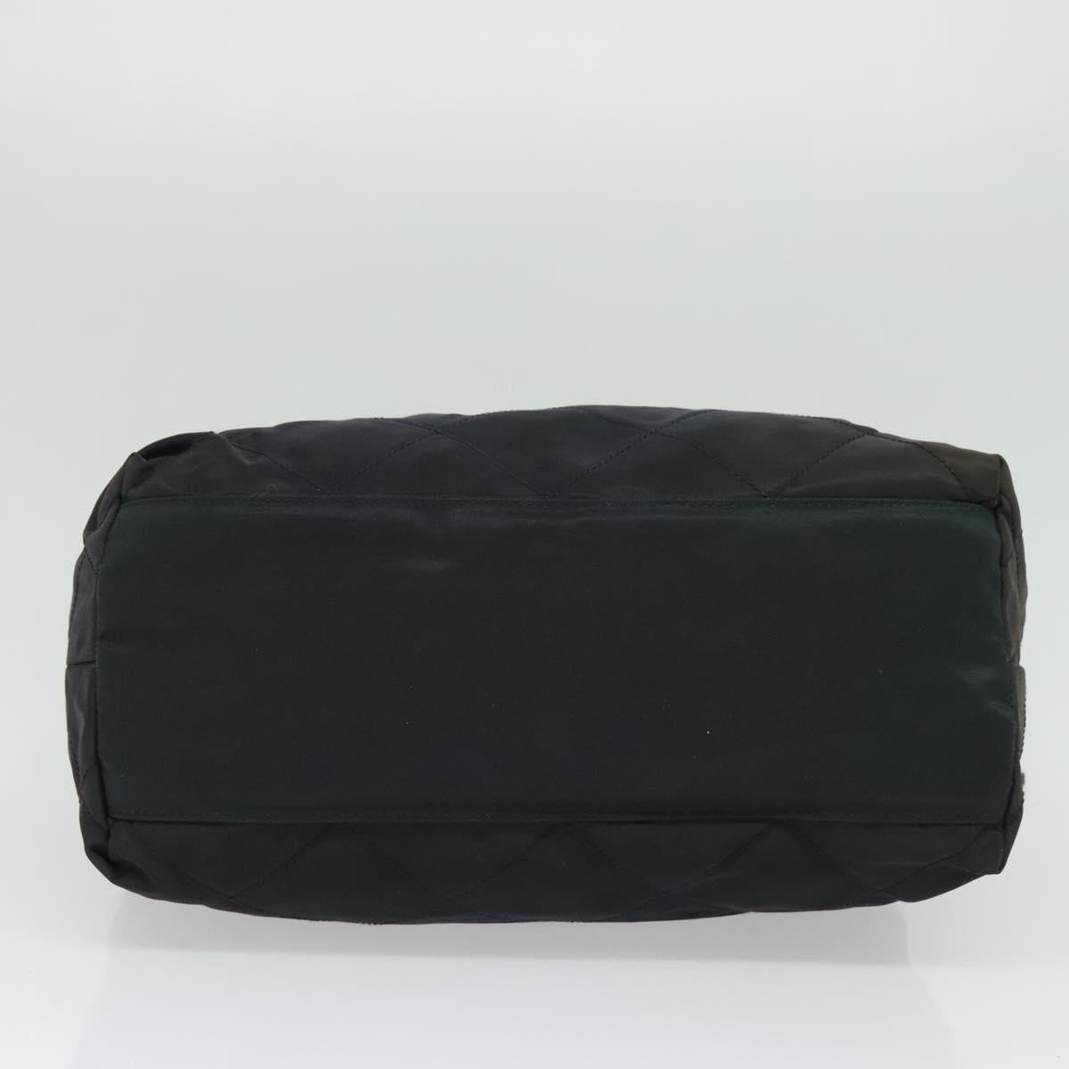 PRADA Chain Shoulder Bag Nylon Navy Gold Auth bs28886