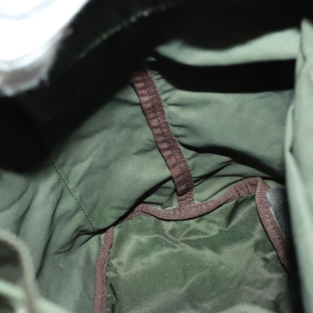 PRADA Backpack Nylon Khaki Silver Auth bs28888