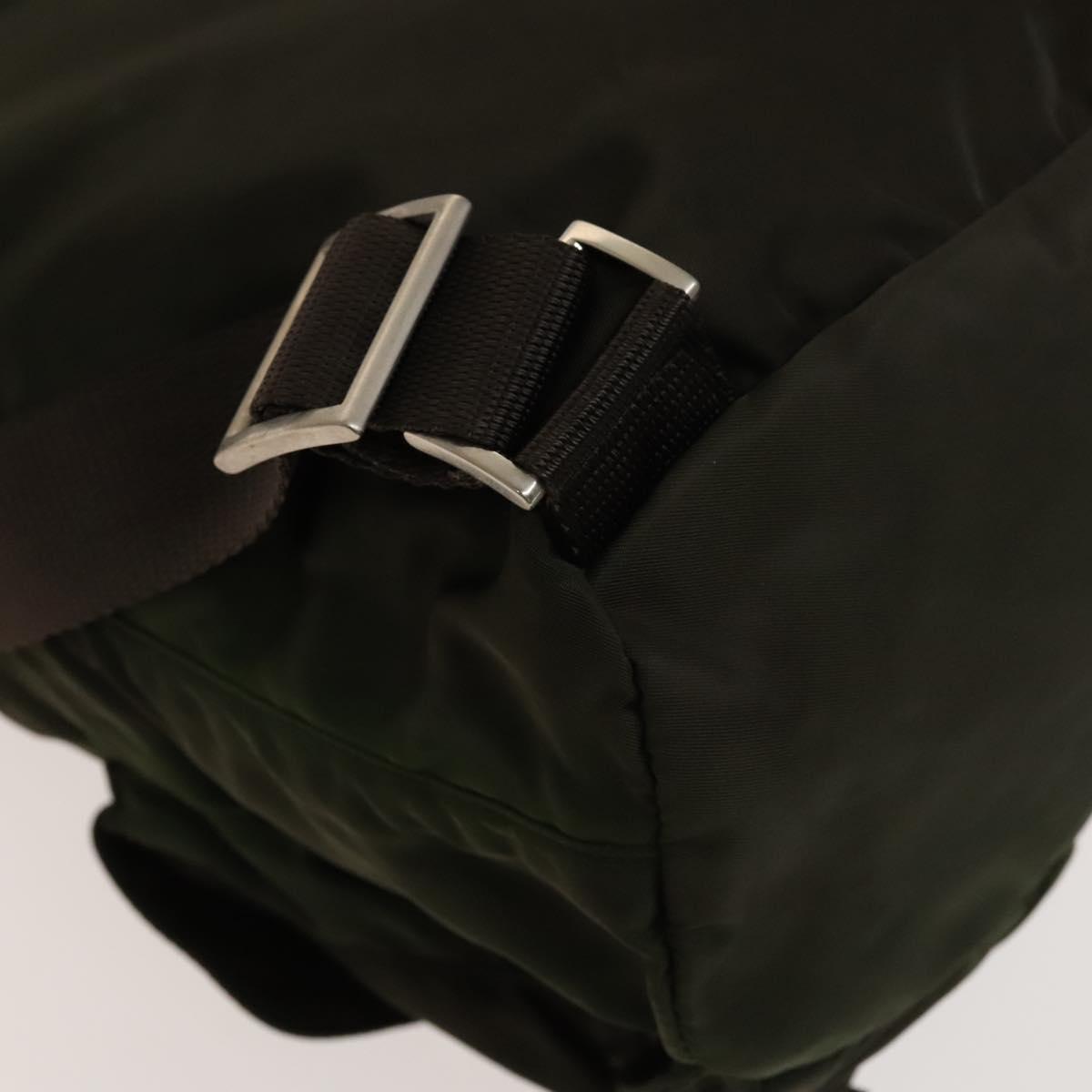 PRADA Backpack Nylon Khaki Silver Auth bs28893