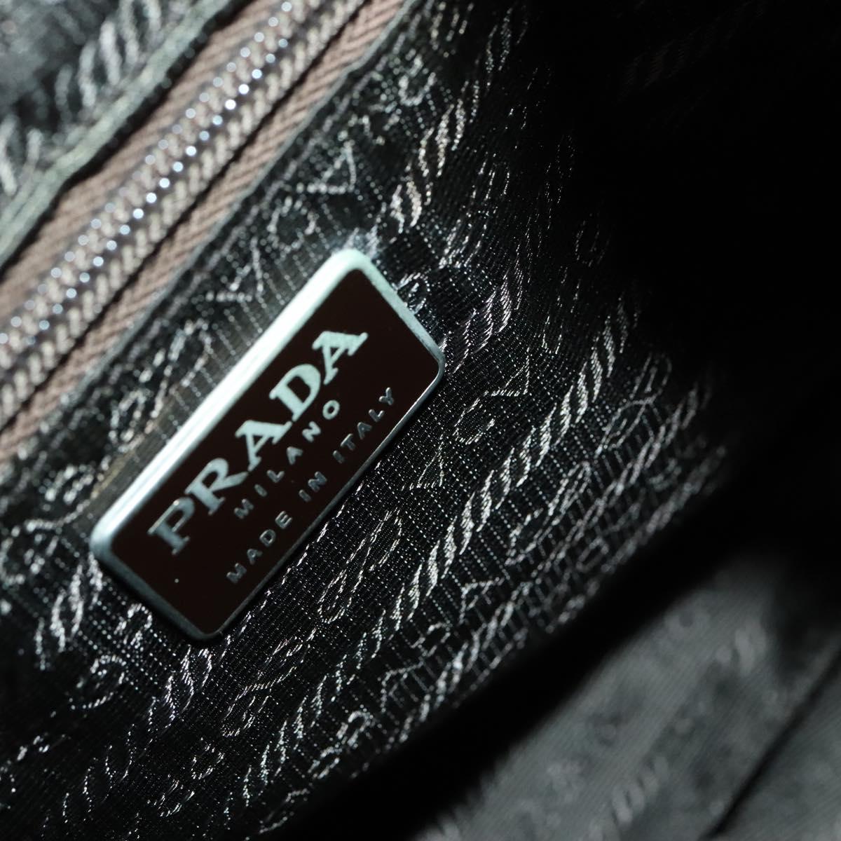 PRADA Backpack Nylon Khaki Silver Auth bs28893