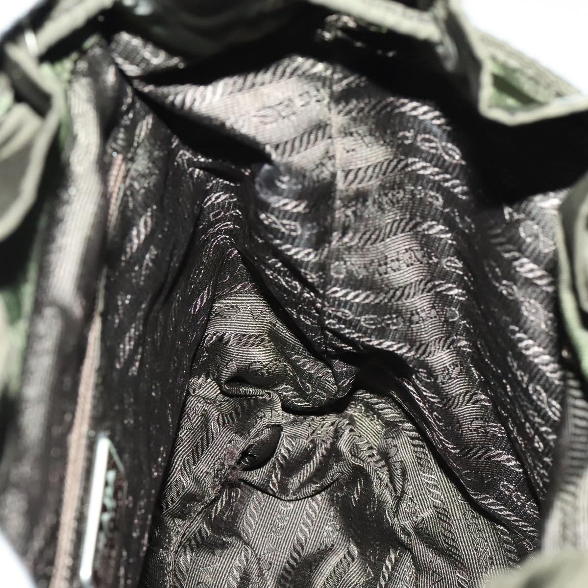 PRADA Backpack Nylon Khaki Silver Auth bs28893