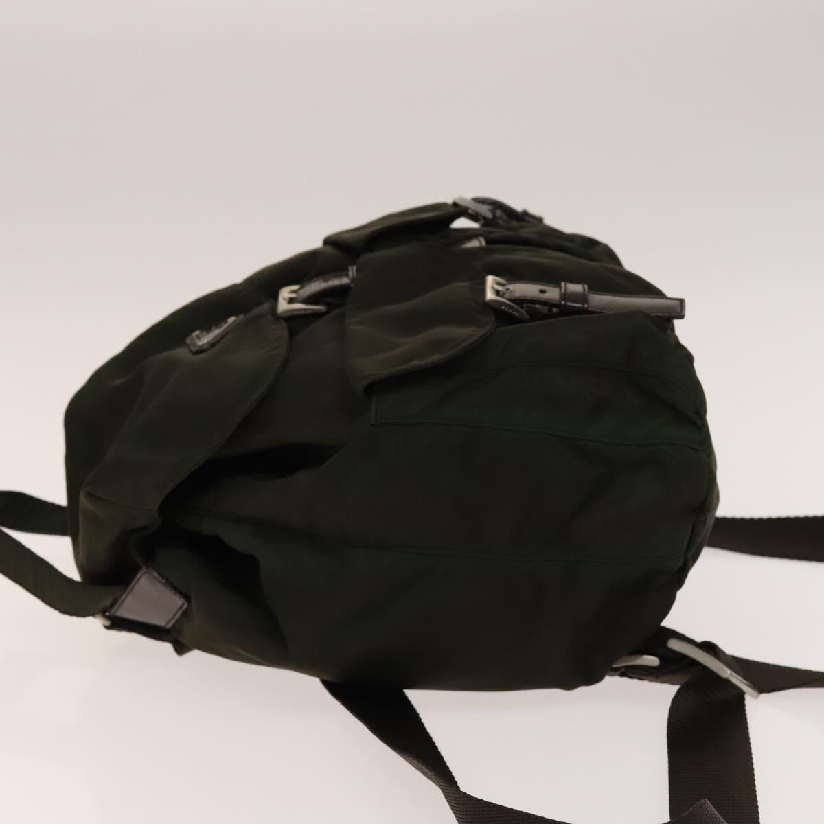 PRADA Backpack Nylon Khaki Silver Auth bs28893