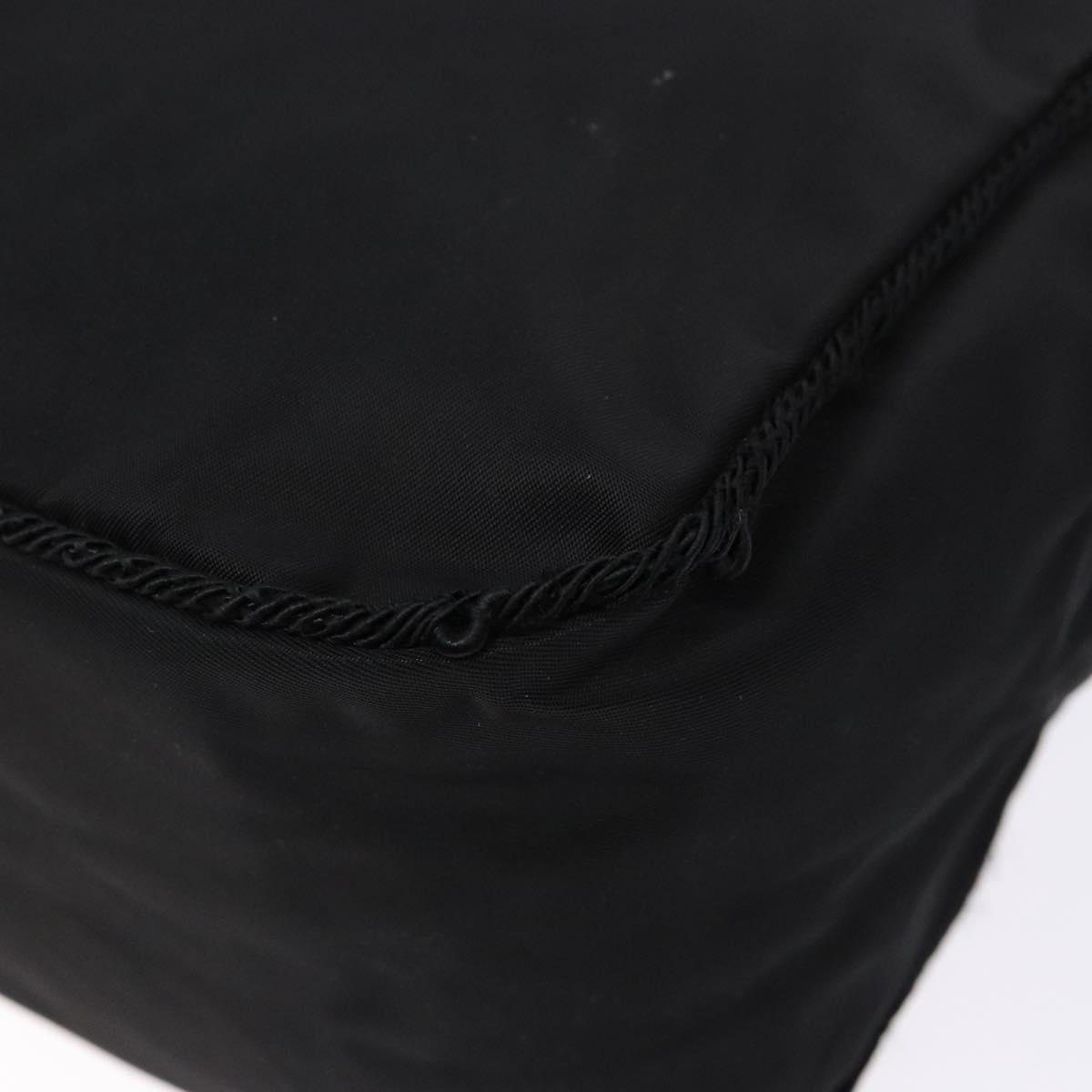 PRADA Hand Bag Nylon Black Gold Auth bs28894
