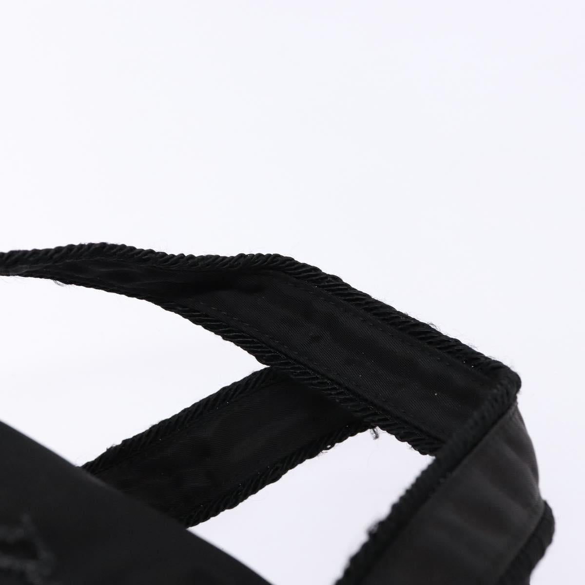 PRADA Hand Bag Nylon Black Gold Auth bs28894