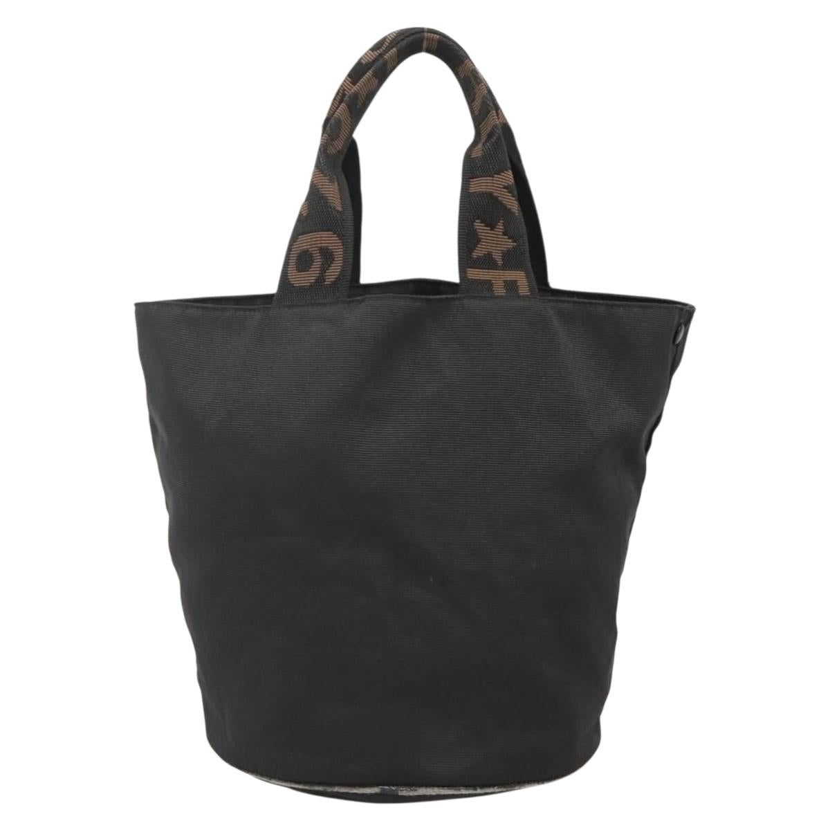 FENDI Hand Bag Black Brown gold Auth bs28903