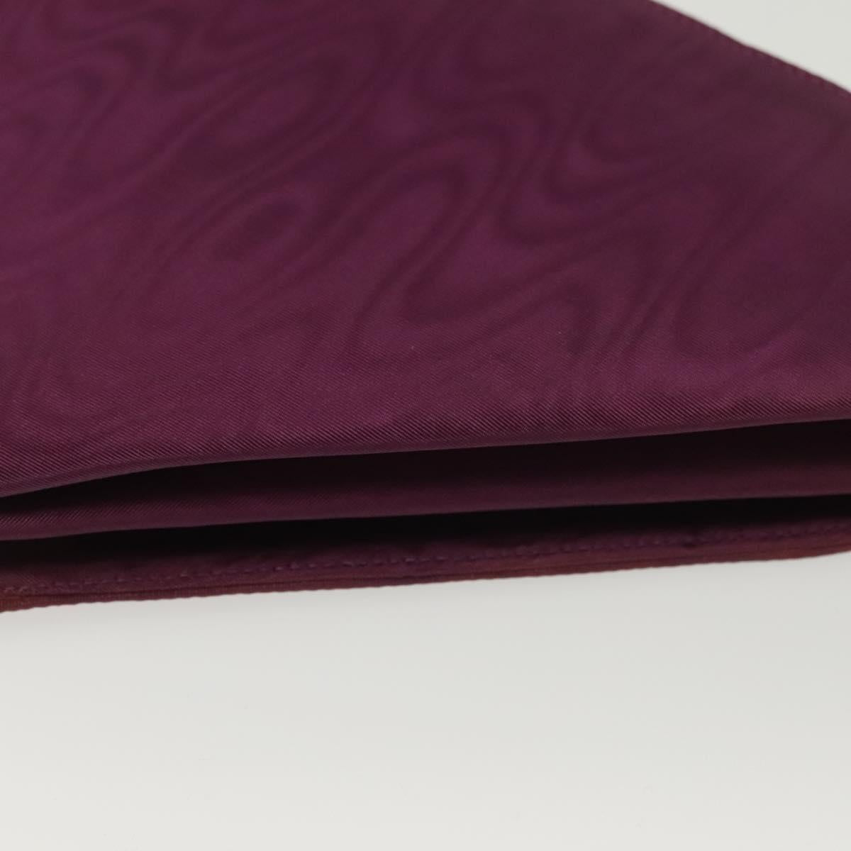 FENDI Clutch Bag Nylon Purple Gold Auth bs28906