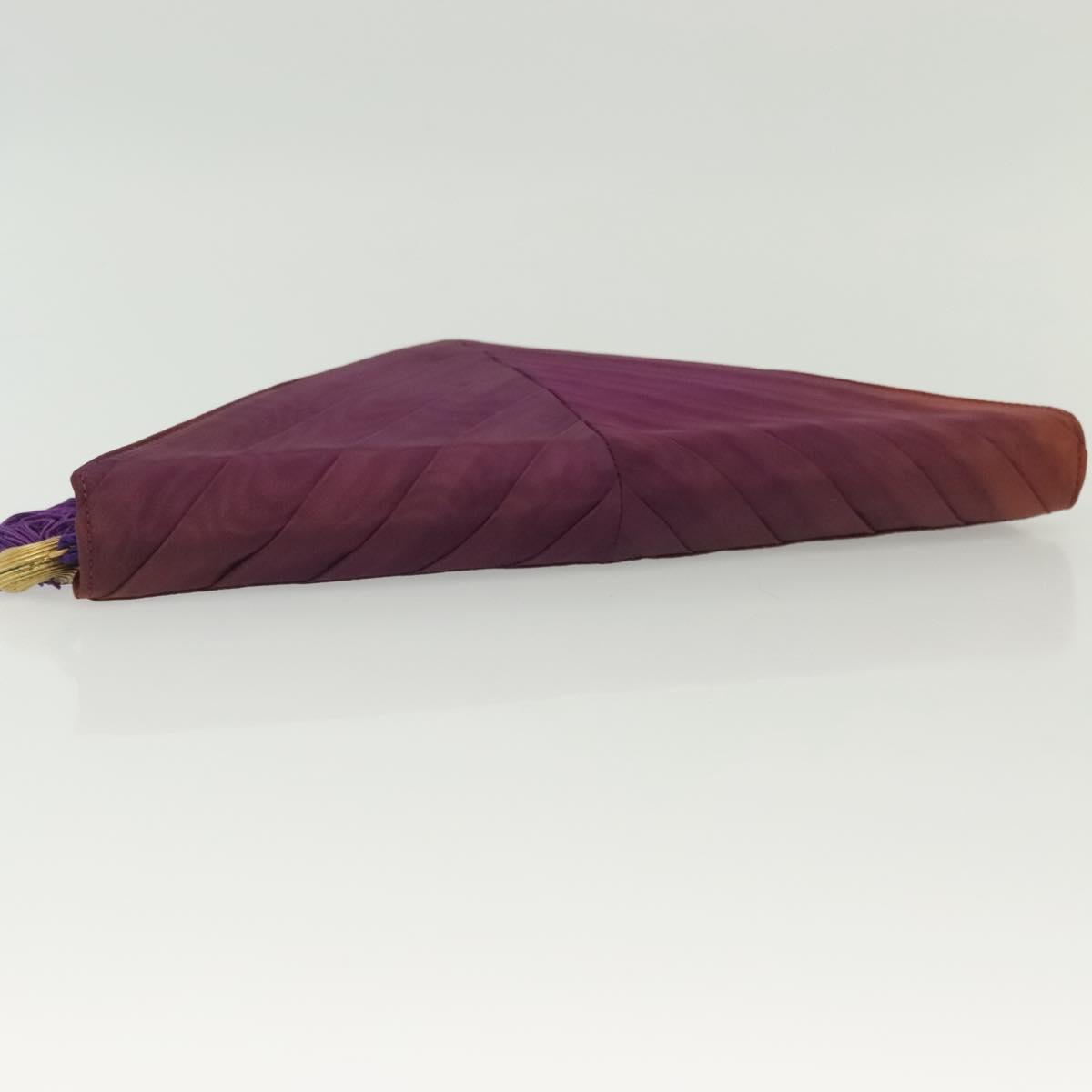 FENDI Clutch Bag Nylon Purple Gold Auth bs28906