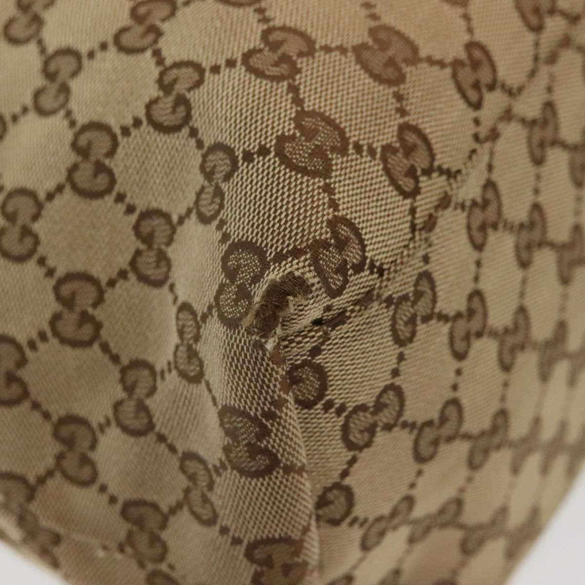 GUCCI GG Canvas Sherry Line Tote Bag Beige Gold 155524 Auth bs28913