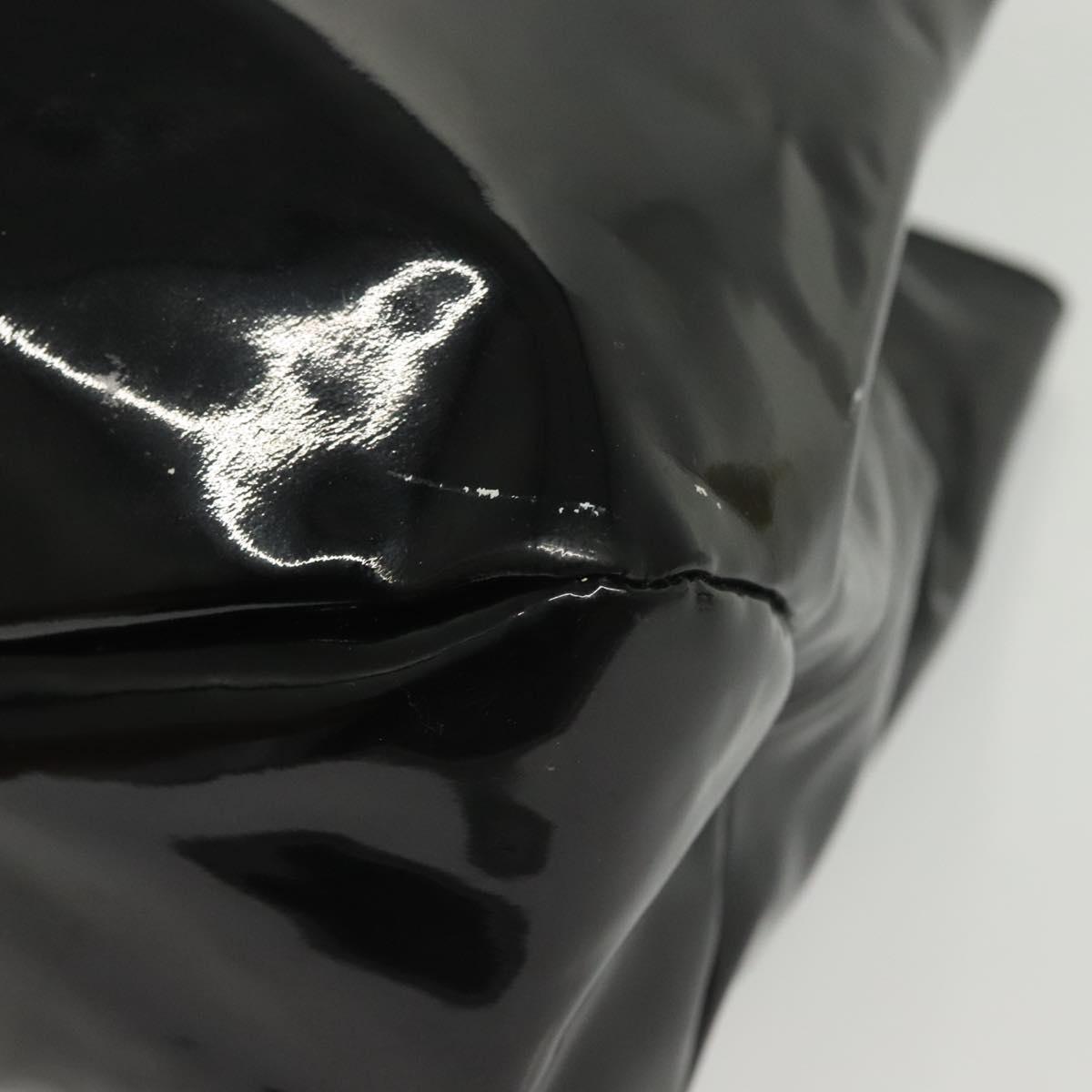 Salvatore Ferragamo Vala Tote Bag Enamel Black Auth bs28914