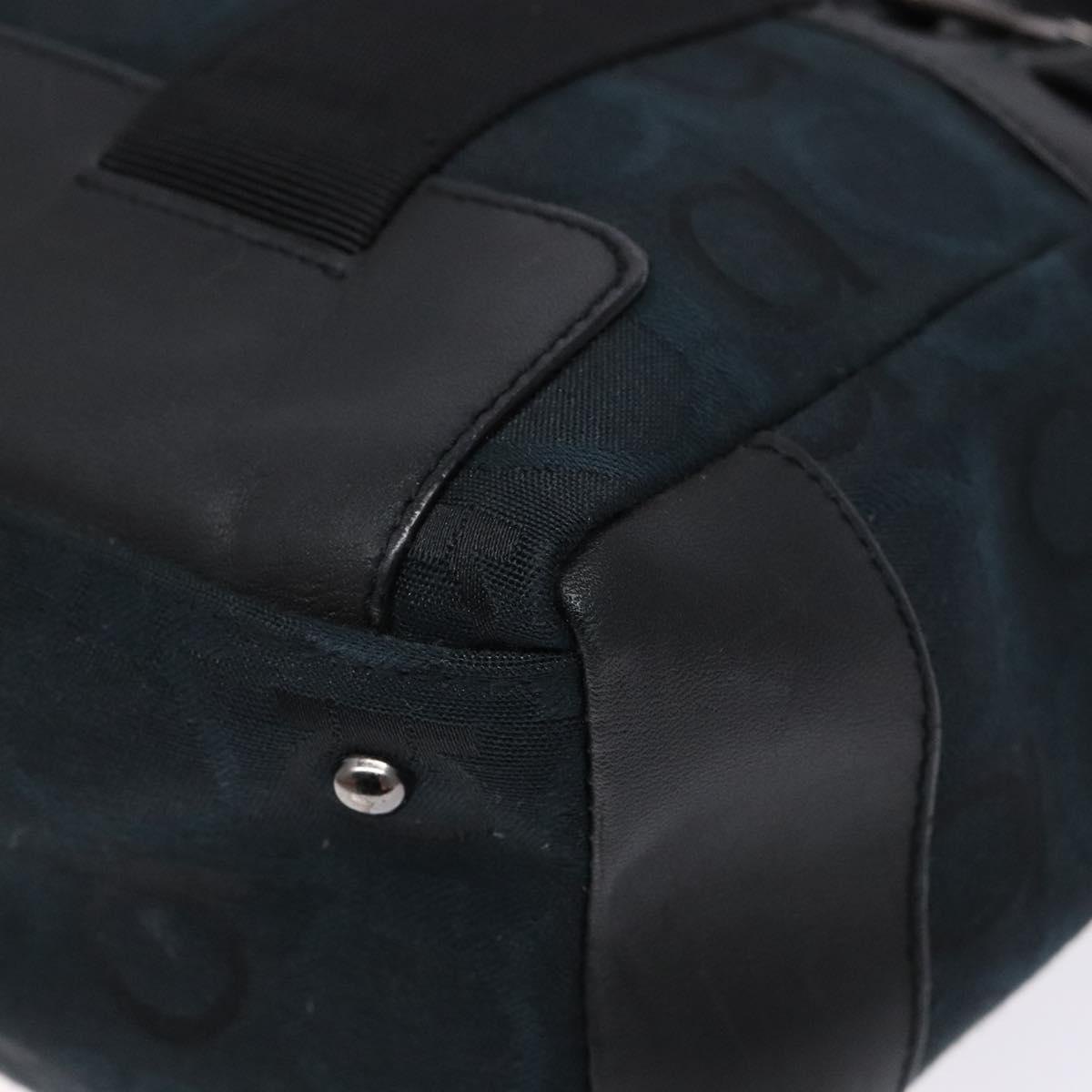 Salvatore Ferragamo Gancini Tote Bag Canvas Leather Black Auth bs28920