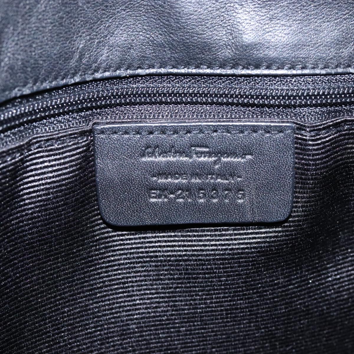 Salvatore Ferragamo Gancini Tote Bag Canvas Leather Black Auth bs28920