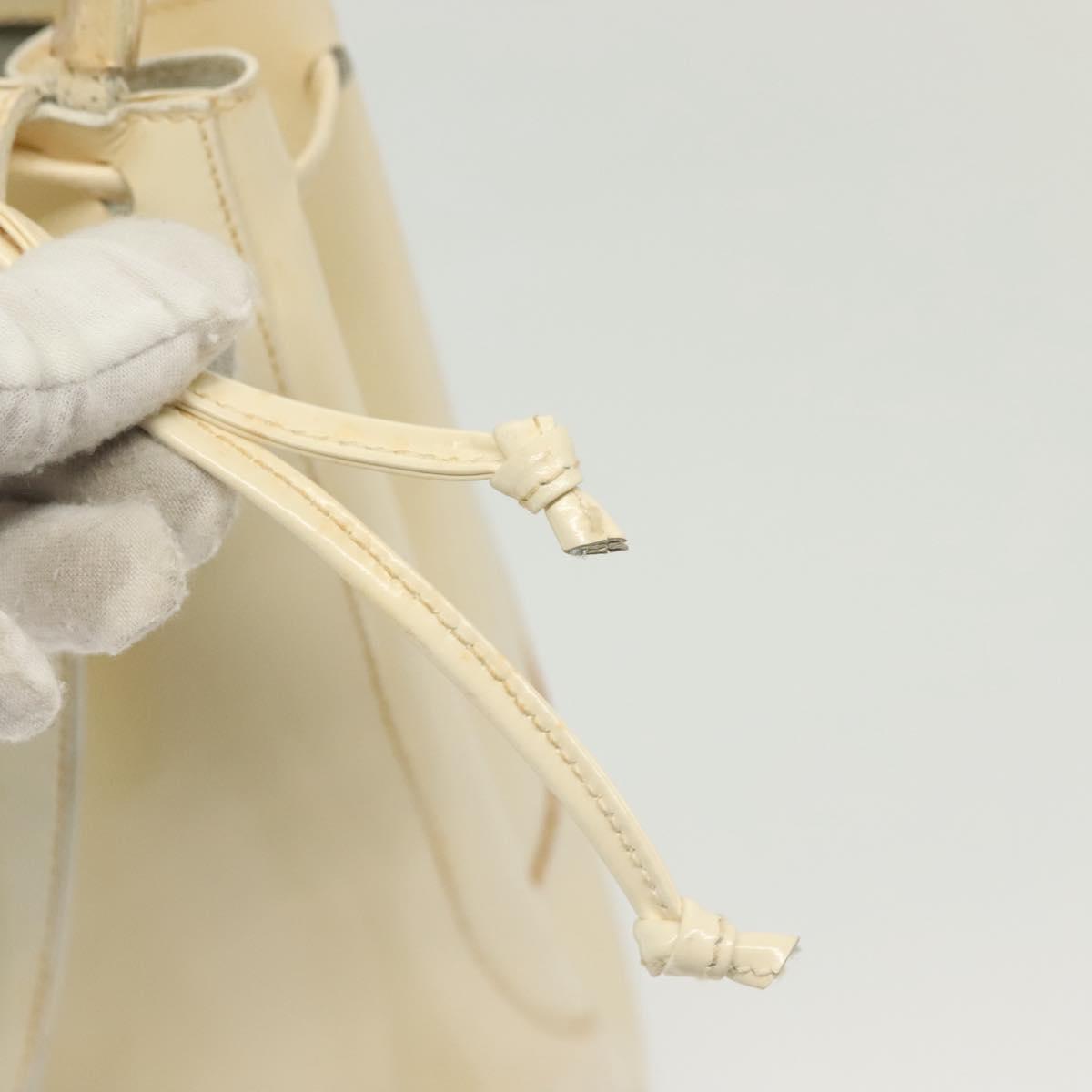 Salvatore Ferragamo Gancini Backpack Enamel White Gold Auth bs28923