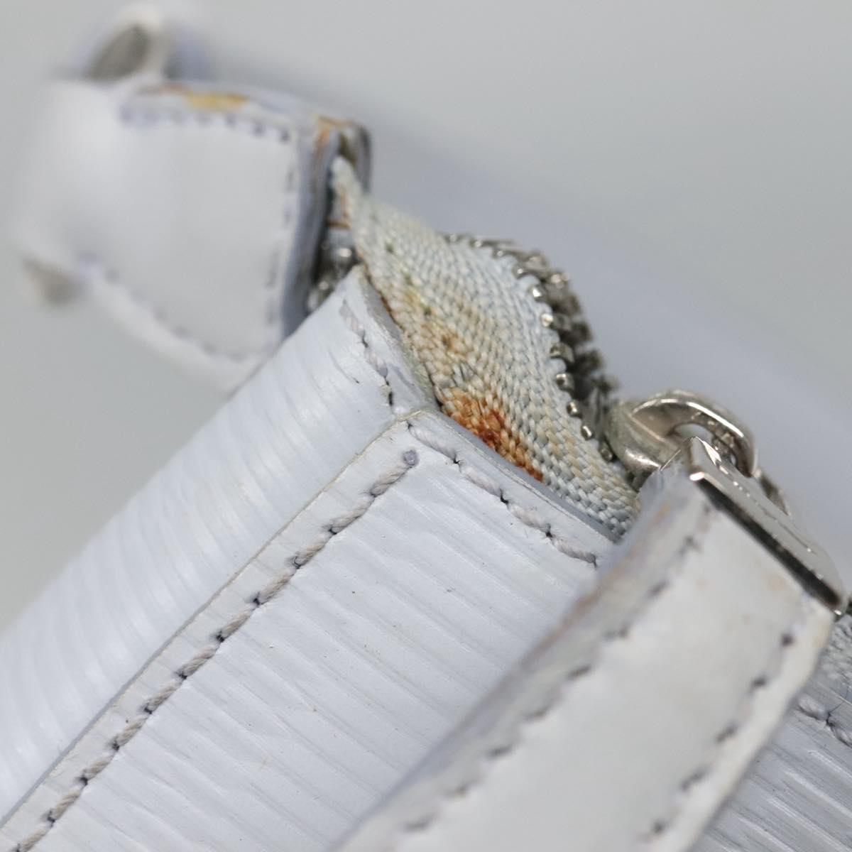 Salvatore Ferragamo Shoulder Bag Leather Light Blue Silver Auth bs28924