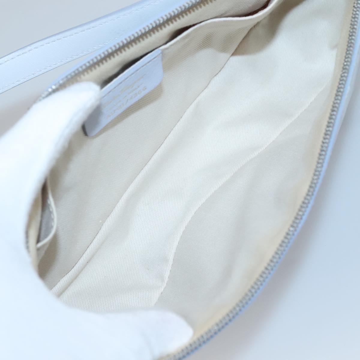 Salvatore Ferragamo Shoulder Bag Leather Light Blue Silver Auth bs28924