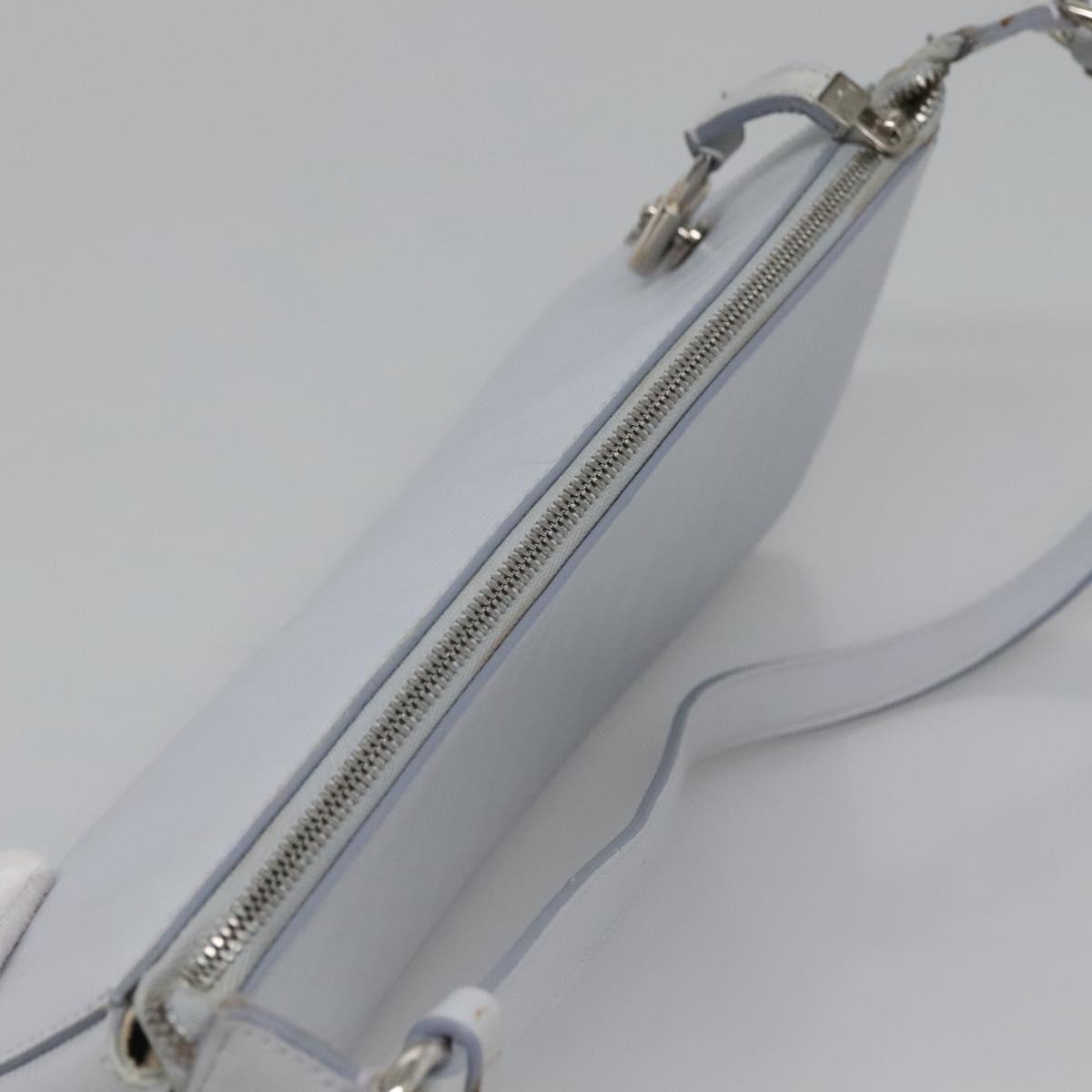 Salvatore Ferragamo Shoulder Bag Leather Light Blue Silver Auth bs28924