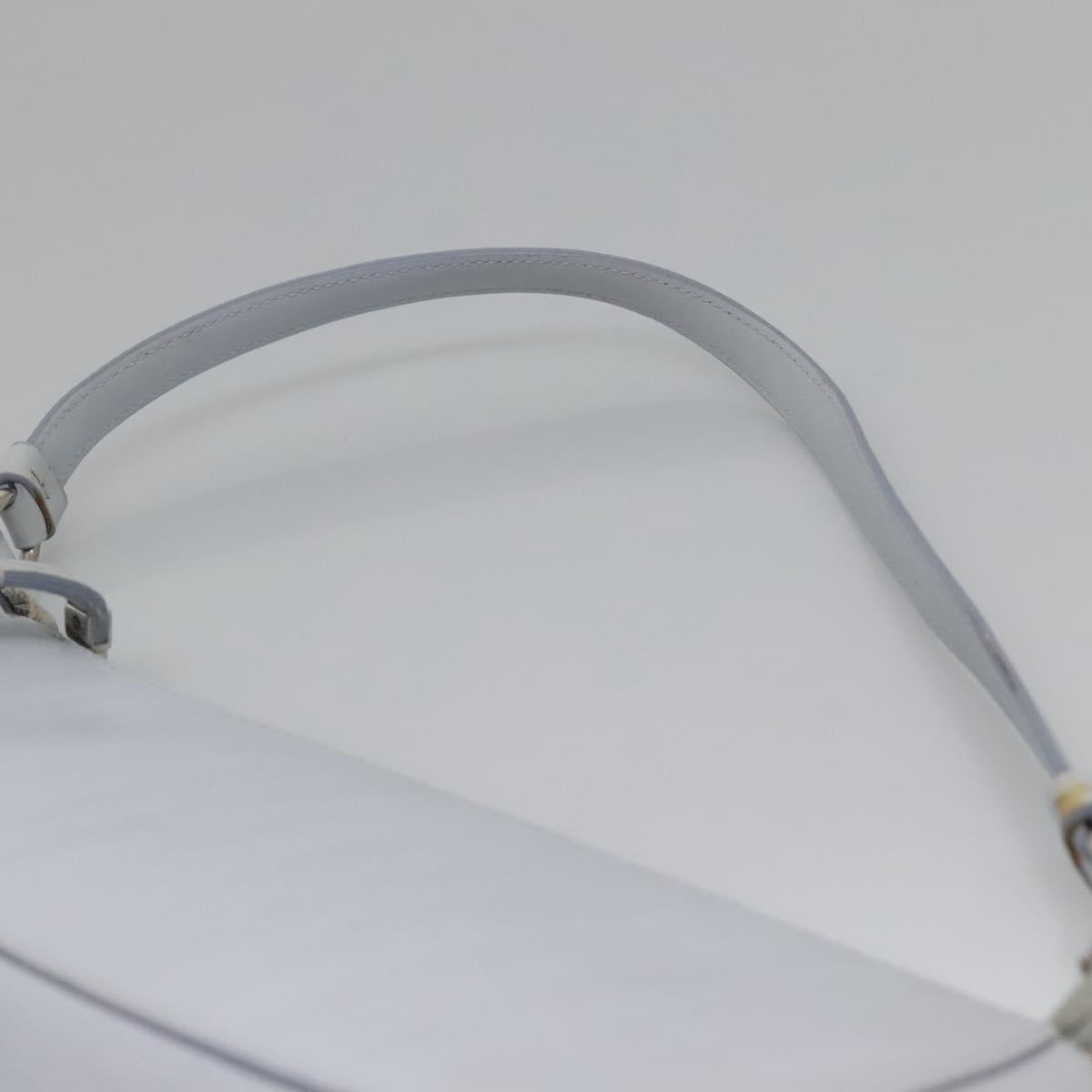 Salvatore Ferragamo Shoulder Bag Leather Light Blue Silver Auth bs28924