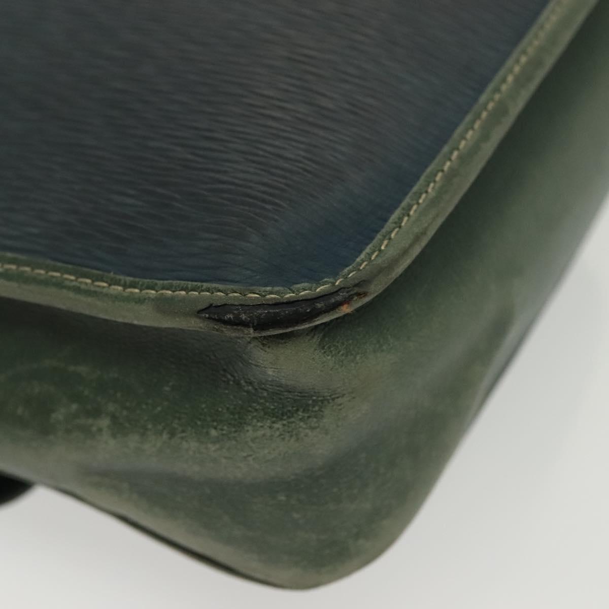 LOEWE Velazquez Shoulder Bag Leather Green Gold Auth bs28944