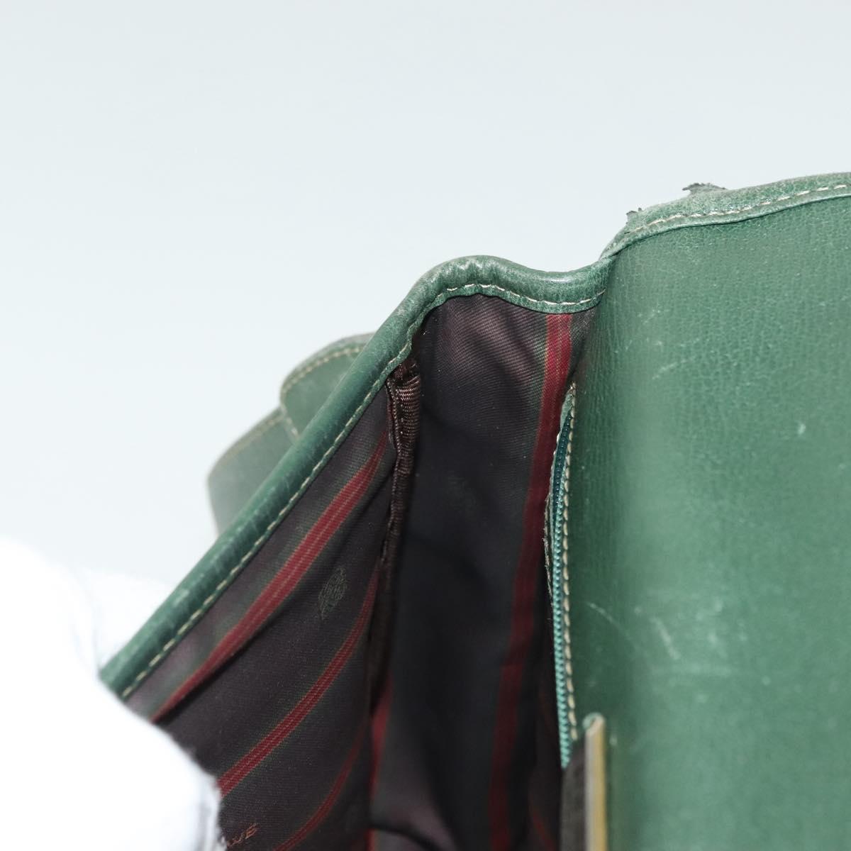 LOEWE Velazquez Shoulder Bag Leather Green Gold Auth bs28944