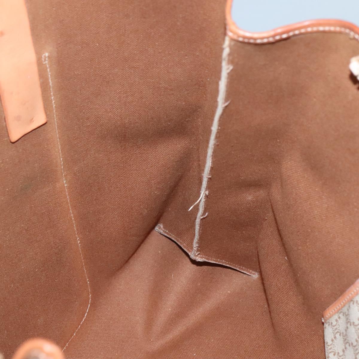 CELINE Macadam Canvas Tote Bag PVC Beige Gold Auth bs28952
