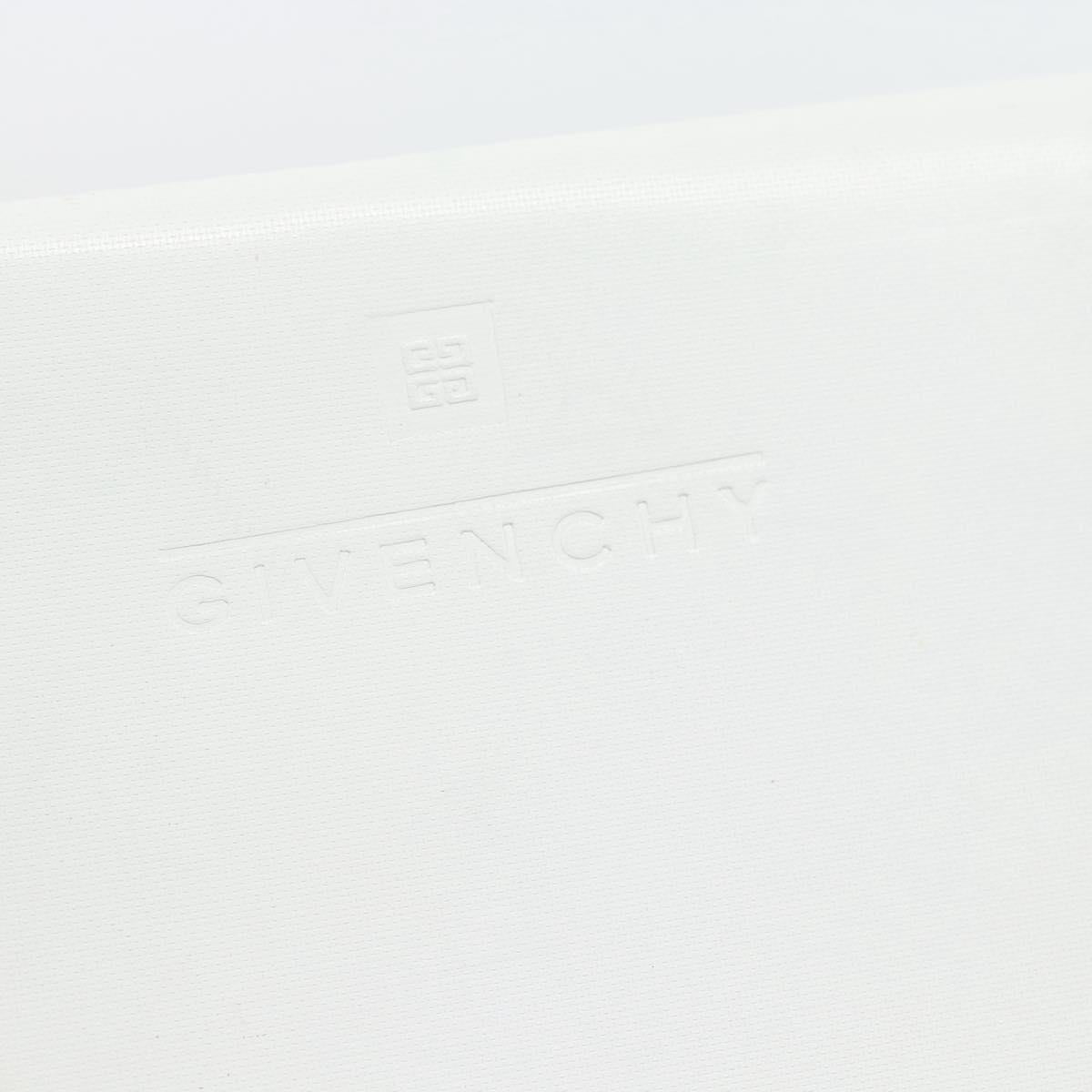 GIVENCHY Chain Shoulder Bag Leather White Silver Auth bs28975