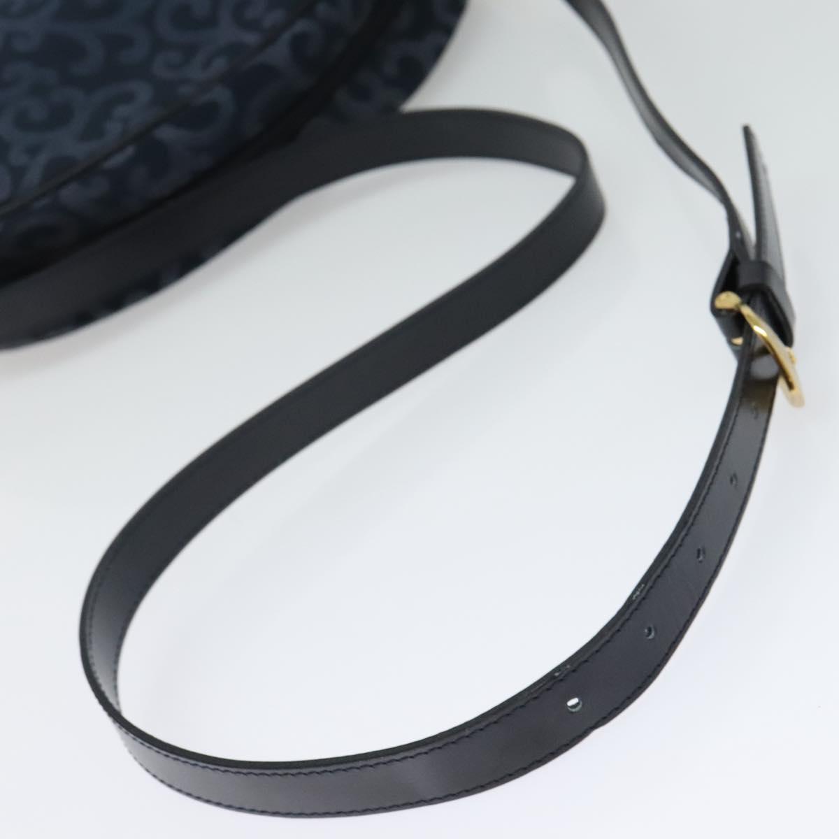 SAINT LAURENT Shoulder Bag Canvas Navy Gold Auth bs28993