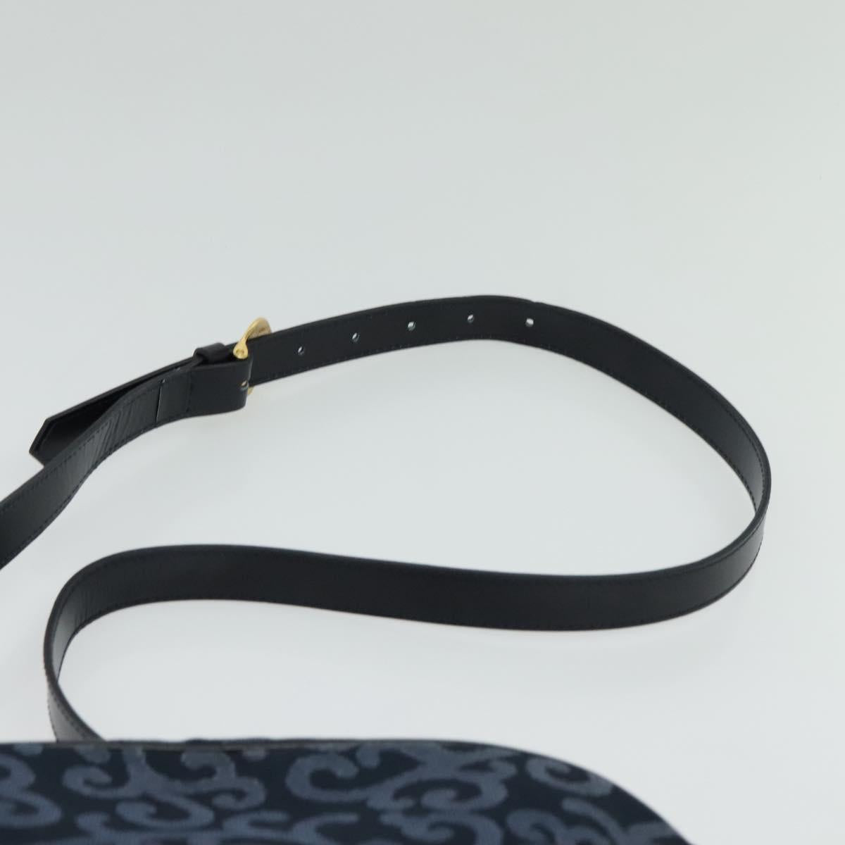 SAINT LAURENT Shoulder Bag Canvas Navy Gold Auth bs28993