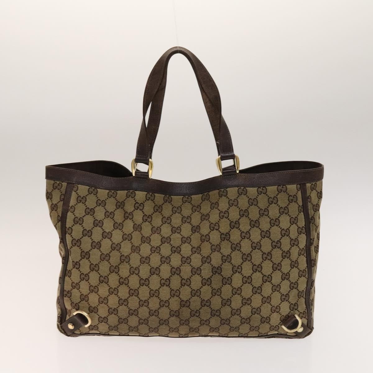 GUCCI GG Canvas Tote Bag 2Set Beige Black Auth bs28996