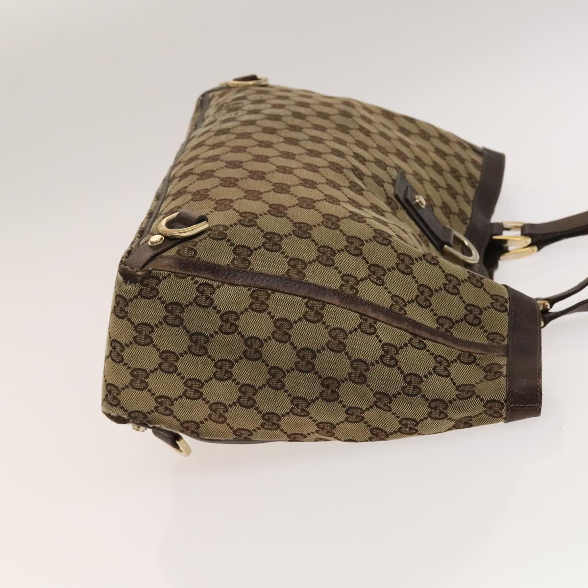 GUCCI GG Canvas Tote Bag 2Set Beige Black Auth bs28996
