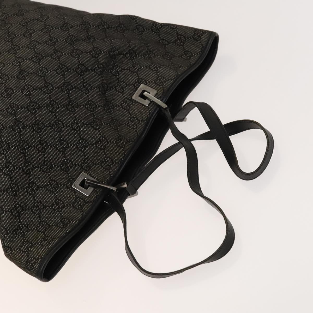 GUCCI GG Canvas Tote Bag 2Set Beige Black Auth bs28996