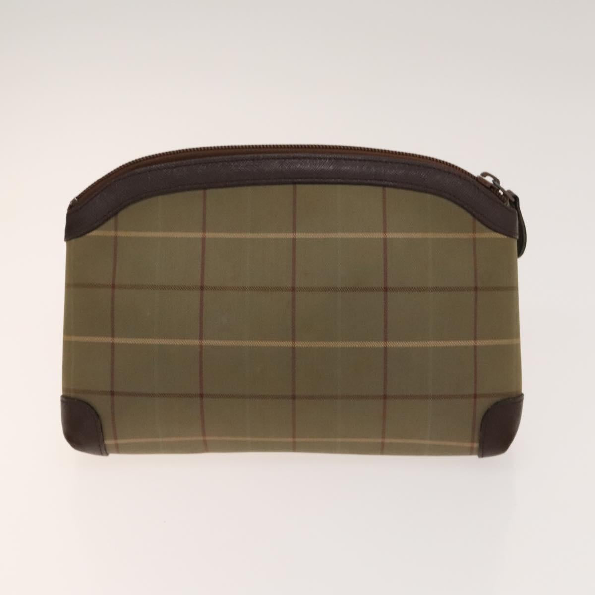 BURBERRY Clutch Bag Canvas Leather 4Set Beige Brown black Auth bs29014