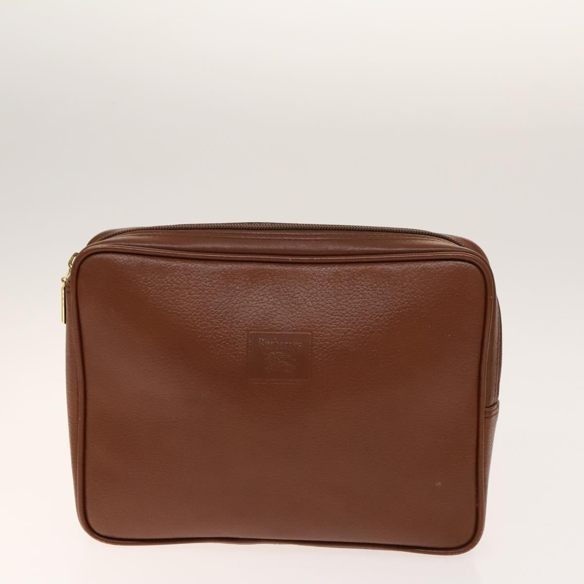 BURBERRY Clutch Bag Canvas Leather 4Set Beige Brown black Auth bs29014