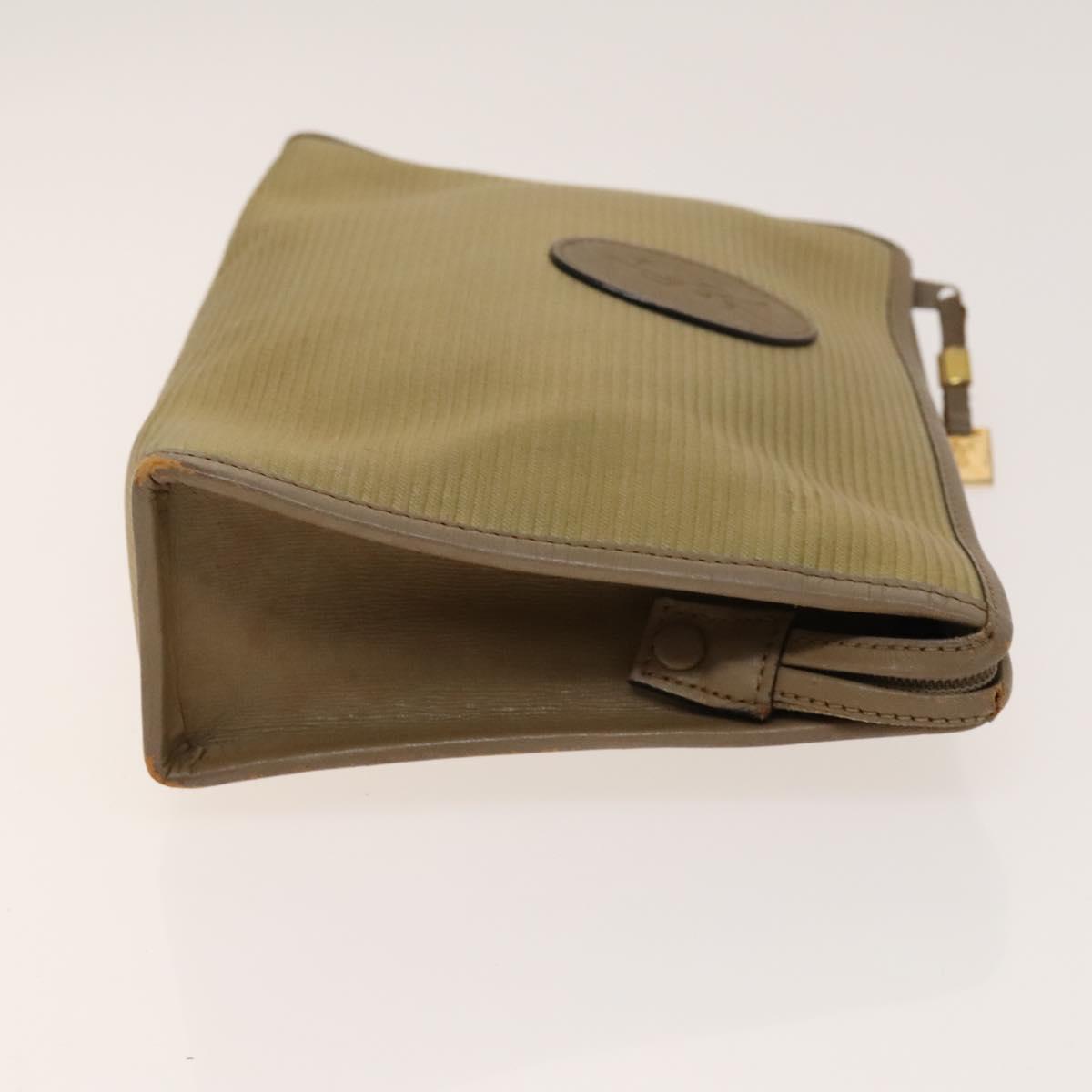 SAINT LAURENT Shoulder Bag Leather PVC 3Set Beige Gold Auth bs29015