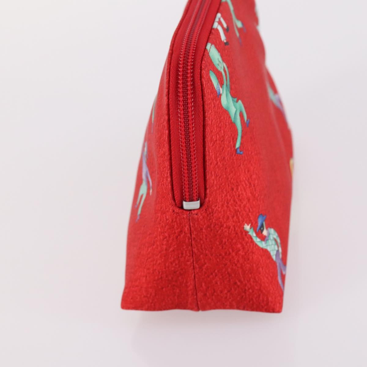 BVLGARI Pouch Nylon 2Set Red Green Auth bs29017