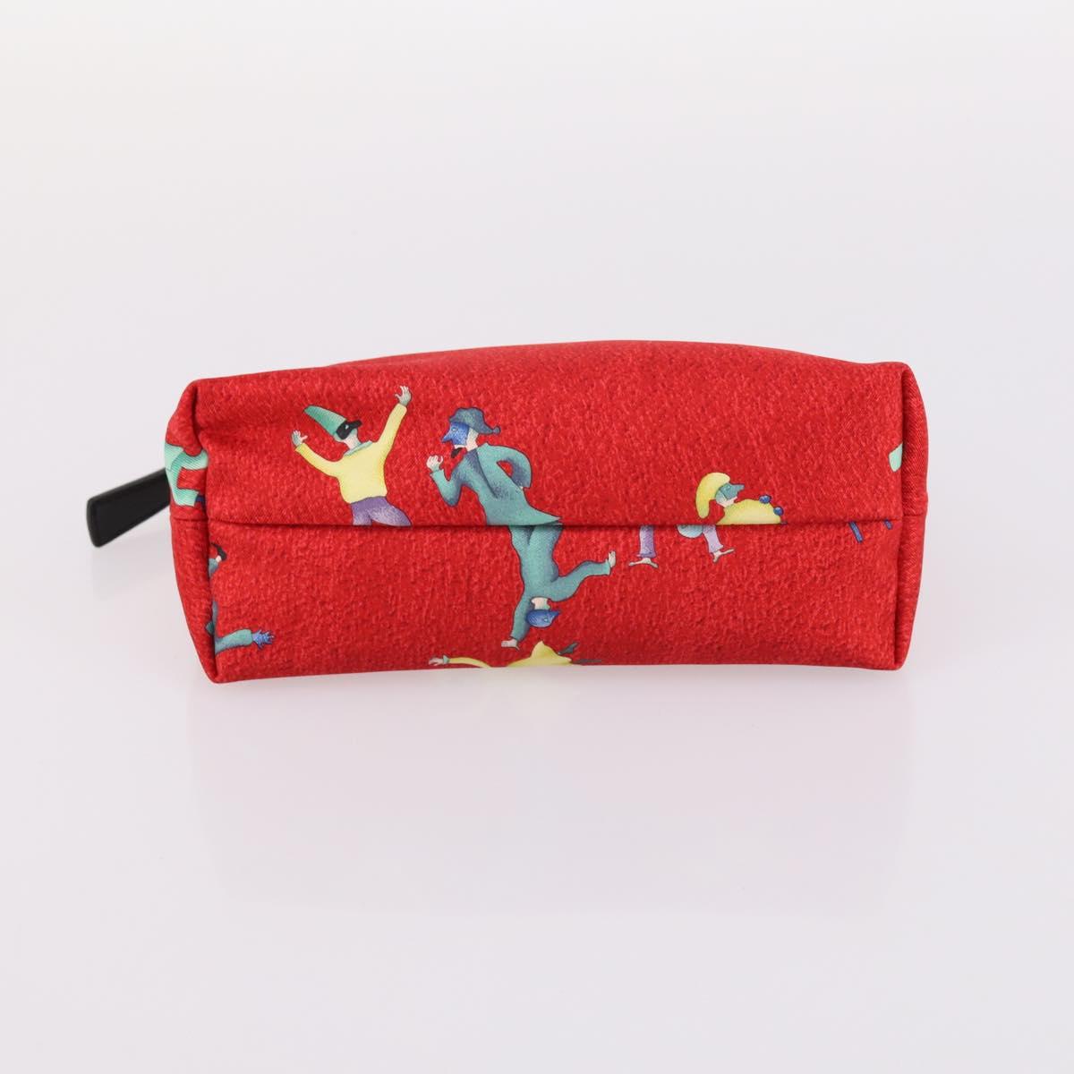 BVLGARI Pouch Nylon 2Set Red Green Auth bs29017