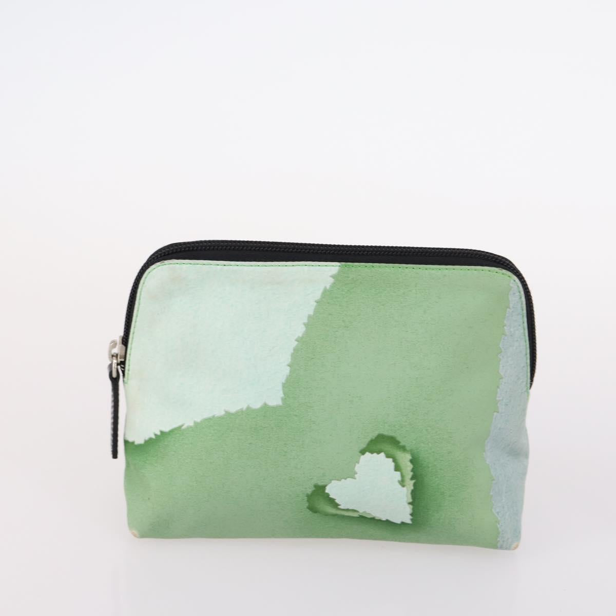 BVLGARI Pouch Nylon 2Set Red Green Auth bs29017
