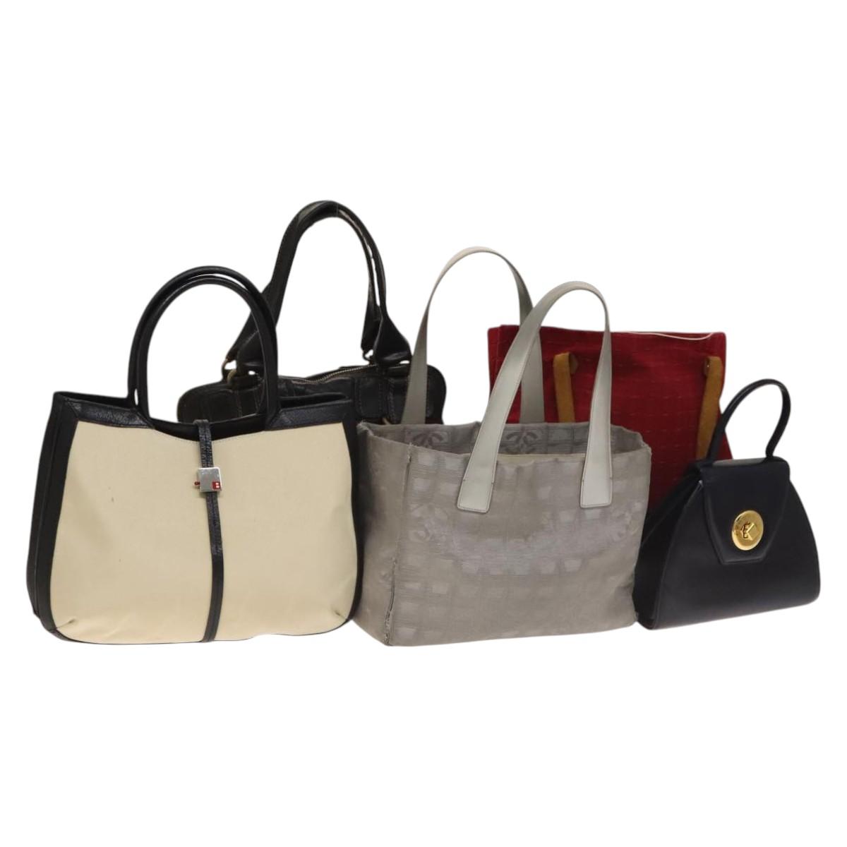 GIVENCHY Chanel Chloe Bally Hermes Bag Leather Nylon 5Set Red Beige Auth bs29024
