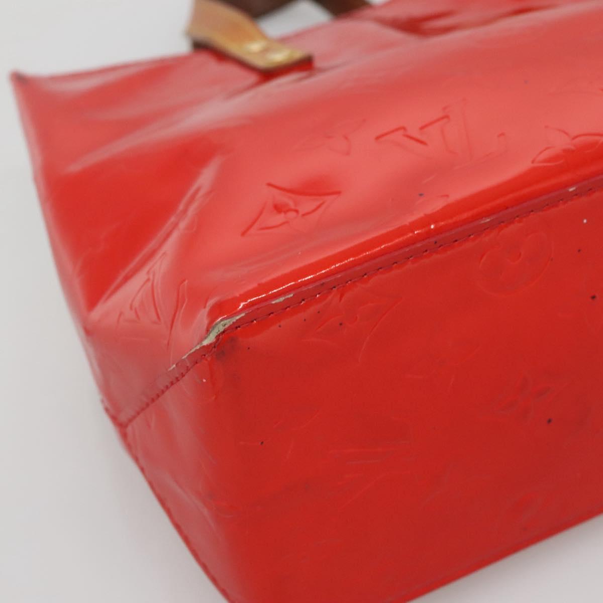 LOUIS VUITTON Monogram Vernis Reade PM Hand Bag Red Rouge M91088 LV Auth bs29030