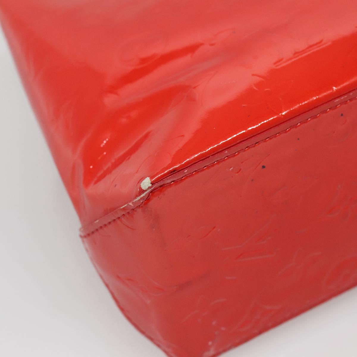 LOUIS VUITTON Monogram Vernis Reade PM Hand Bag Red Rouge M91088 LV Auth bs29030